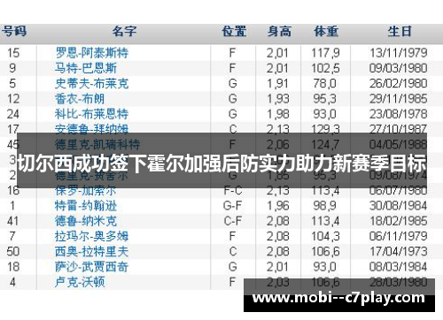 切尔西成功签下霍尔加强后防实力助力新赛季目标